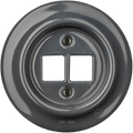 Dark Grey porcelain PC and USB data wall socket by Katy Paty