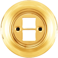 Gold porcelain PC and USB data wall socket by Katy Paty