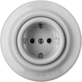 Grey porcelain 2-pin schuko wall socket by Katy Paty