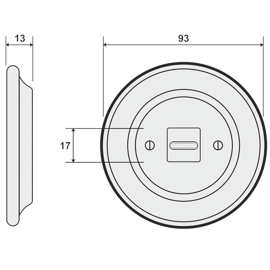 White porcelain USB-C charger wall socket by Katy Paty