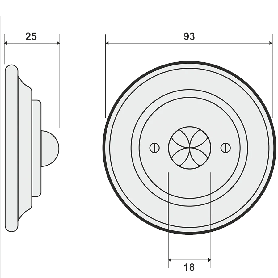 Nuc Mag motion sensor by Katy Paty in white porcelain with American walnut surround